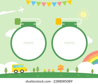 Cute daycare center photo tag illustration 