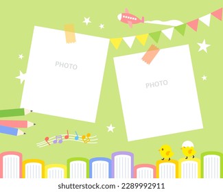 Cute daycare center photo tag illustration 
