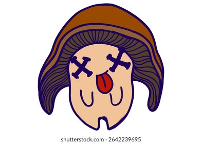 Cute Dead Expression Mushroom Characters