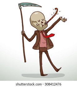 Cute death is having fun, vector