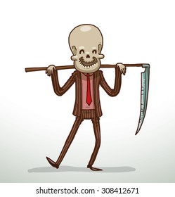 Cute death wih a scythe, vector
