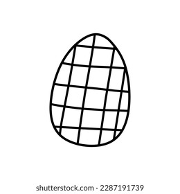 Cute decorated Easter egg isolated on white background. Vector hand-drawn illustration in doodle style. Perfect for holiday designs, cards, logo, decorations.