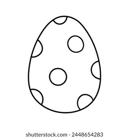 Cute decorated Easter egg isolated on white background. Vector hand-drawn illustration in doodle style. Perfect for holiday designs, cards, logo, decorations.