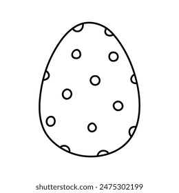 Cute decorated Easter egg isolated on white background. Vector hand-drawn illustration in doodle style. Perfect for holiday designs, cards, logo, decorations.