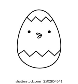 Cute decorated Easter egg isolated on white background. Vector hand-drawn illustration in doodle style. Perfect for holiday designs, cards, logo, decorations.