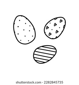 Black and white thinking egg set Royalty Free Vector Image