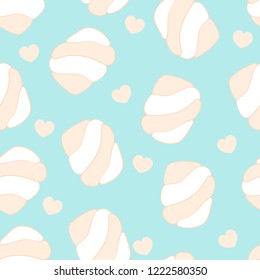 Cute decoration marshmallow candy repeating pattern use for textile print, party invitation,packaging,menu design,scrapbooking,template,candy shop website