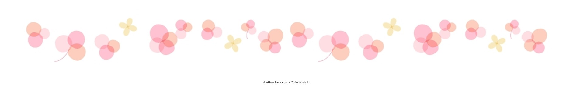 Cute decorative border with spring flowers