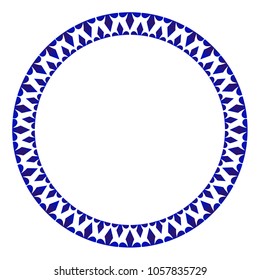 cute decorative circle frame, blue and white ceramic border modern style,  broken shape , porcelain border design vector illustration, blue and white ceramic design