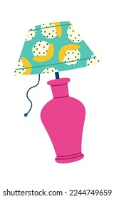 Cute decorative electric lamp flat icon Retro light. Vector illustration