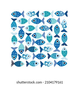 Cute decorative fish. Underwater world. Vector illustration.