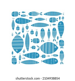 Cute decorative fish. Underwater world. Vector illustration.