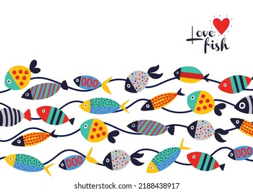Zierfisch. Vectorsee-Plakat.