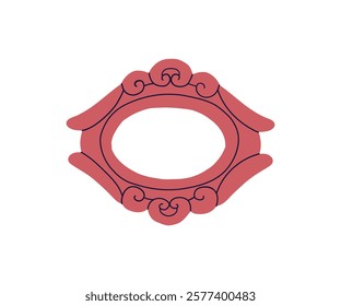 Cute decorative frame or border drawing in flat style. Interior, frame, decoration. Hand drawn vector illustration.