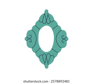 Cute decorative frame or border drawing in flat style. Interior, frame, decoration. Hand drawn vector illustration.