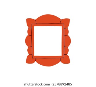 Cute decorative frame or border drawing in flat style. Interior, frame, decoration. Hand drawn vector illustration.