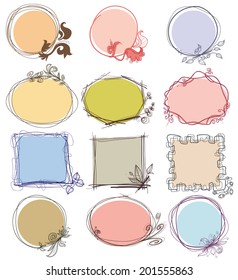 Cute decorative frames set, place for text