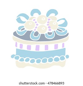 cute decorative gift box isolated on white background.vector illustration.stylish scrap booking element