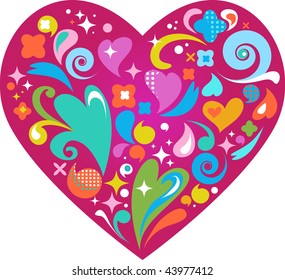 cute decorative heart for Valentine's day greeting card