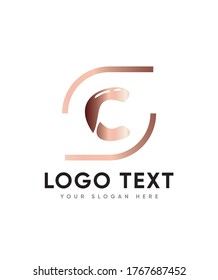 Cute decorative letter type C logo template, Vector logo for business and company identity 