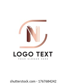 Cute decorative letter type N logo template, Vector logo for business and company identity 