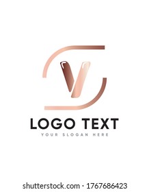 Cute dekorative Buchstaben Typ V Logo Vorlage, Vektorlogo für Geschäfts- und Firmenidentität 