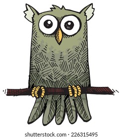 Cute decorative owl, vector illustration