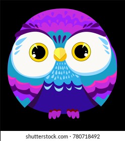 cute decorative owl vector illustration
