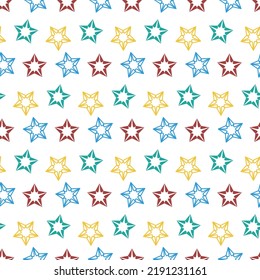 Cute Decorative Seamless Pattern Star Asterisk, Design For Textile And Decoration