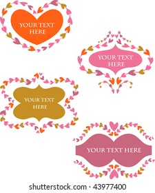 cute decorative vintage frames for Valentine's day greeting card