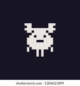 Cute deer abstract character pixel art style icon element design for logo, app, web, sticker. Video game sprite. Isolated vector illustration. 