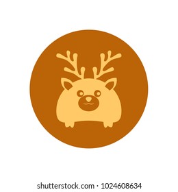 Cute Deer Antler Circular Icon Vector Illustration Graphic Design