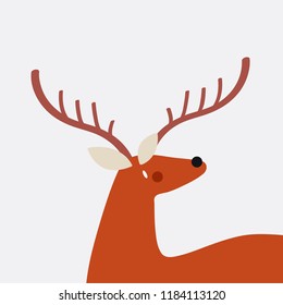 Cute deer with antlers vector design