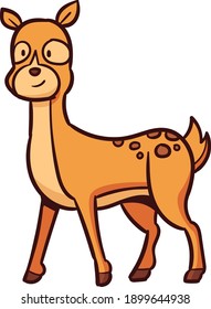 Cute deer with antlers, vector illustration set. Standing, jumping and grazing.