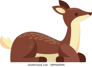 Cute deer with antlers, vector illustration set. Standing, jumping and grazing.