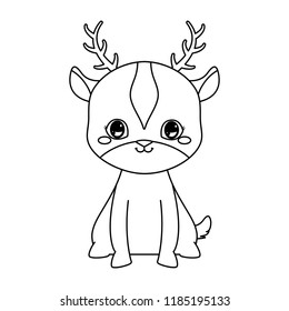 cute deer baby sitting cartoon