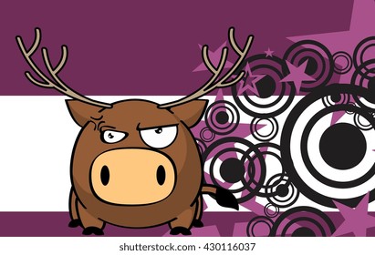 cute deer ball frame cartoon background in vector format very easy to edit