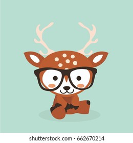 Cute deer cartoon.