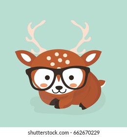 Cute deer cartoon.