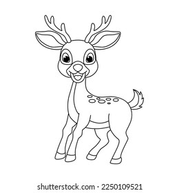 Cute deer cartoon characters vector illustration.