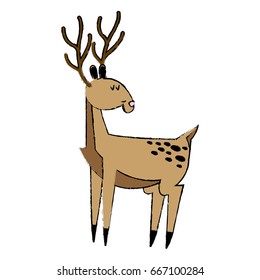cute deer cartoon christmas horn image