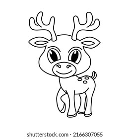 Cute Deer Cartoon Coloring Page Illustration Stock Vector (Royalty Free ...