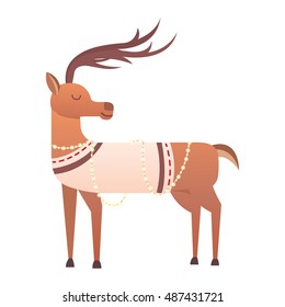 Cute deer cartoon comic wild vector character