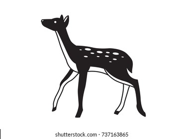 Cute deer cartoon comic wild vector character. Caribou, reindeer character wild animal ren