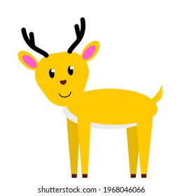 a cute deer cartoon. for education, children's books, backgrounds, animations, textures, and decorations. a simple flat vector design.