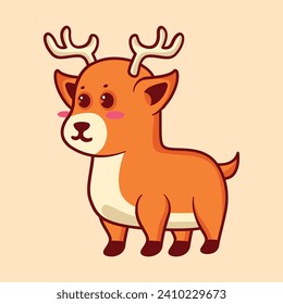 Icono de dibujos animados de ciervos personalizados ilustración vectorial