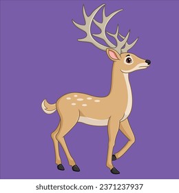 Cute deer cartoon isolated vector design illustration