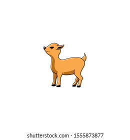Cute deer cartoon with outline