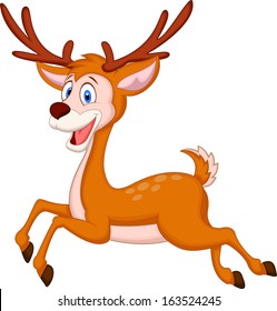 Cute deer cartoon running