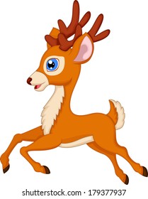 Cute deer cartoon running